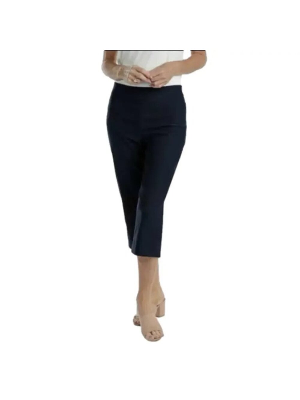 NEW Mr. Max Black Stretch Pull-On Capri Pants - Size 12